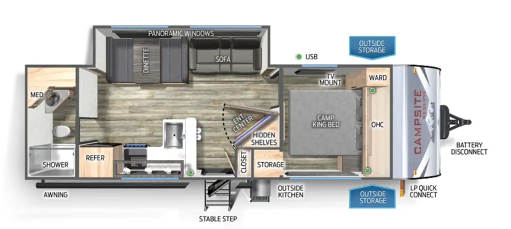 2024 Forest River Campsite Reserve 25MW floor plan