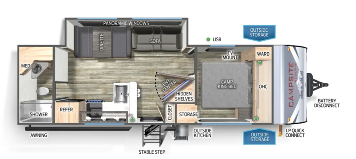 2024 Forest River Campsite Reserve 25MW - Floor plan