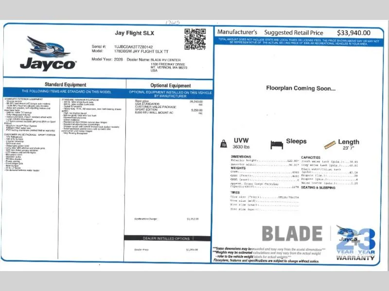 2026 Jayco Jay Flight SLX 178DBSW - Photo 3