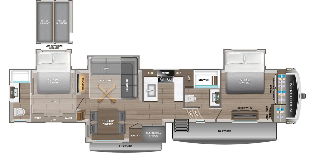 2026 Jayco North Point 395DSDB floor plan