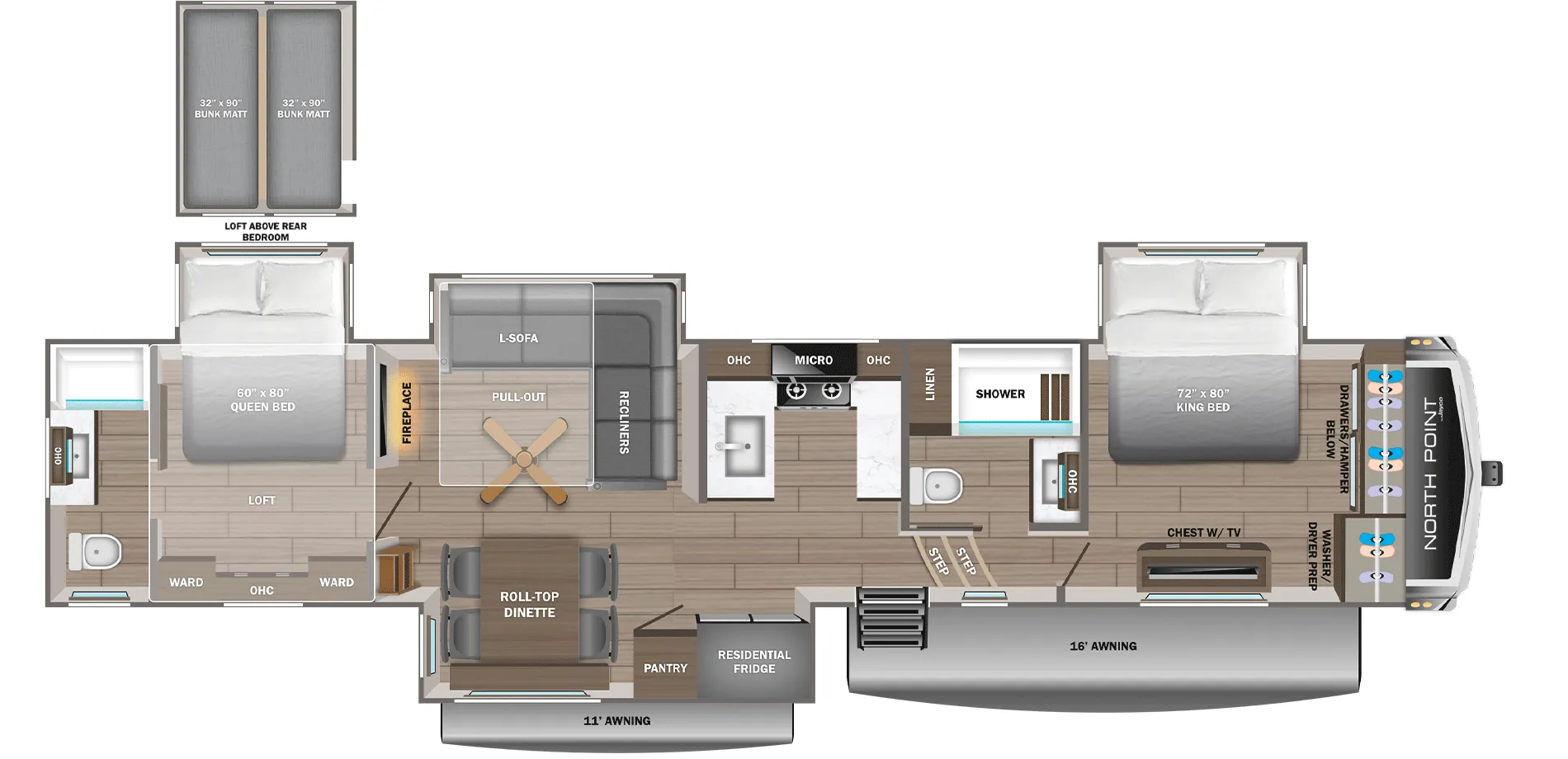 2026 Jayco North Point 395DSDB - Floor plan