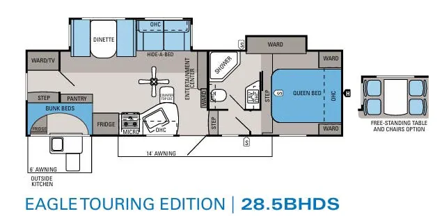Jayco Eagle Touring Edition 28.5BHDS floor plan