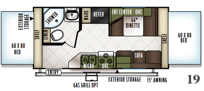 Forest River Flagstaff Shamrock 19 floor plan