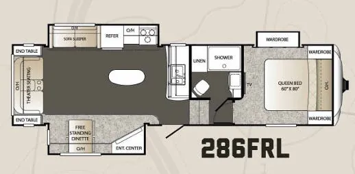 Keystone Outback 286FRL floor plan