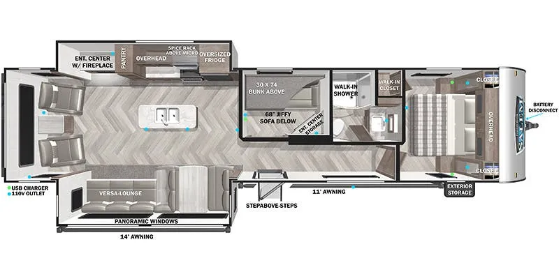 Forest River Salem 34MBS floor plan
