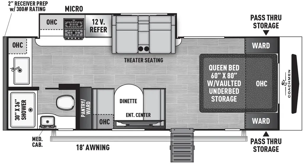 2026 Coachmen Freedom Express 22MLS floor plan