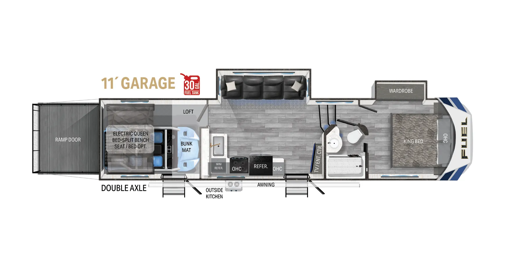 Heartland Fuel Fifth Wheel 323 floor plan