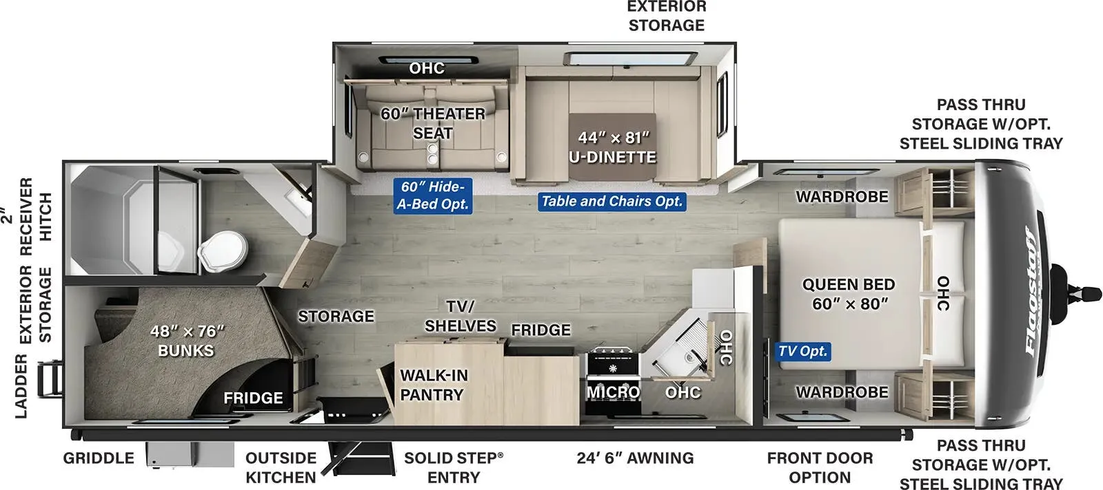2025 Forest River Flagstaff Super Lite 27DBH - Floor plan