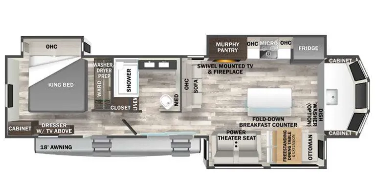 Forest River Cedar Creek Cottage 40CFK2 floor plan