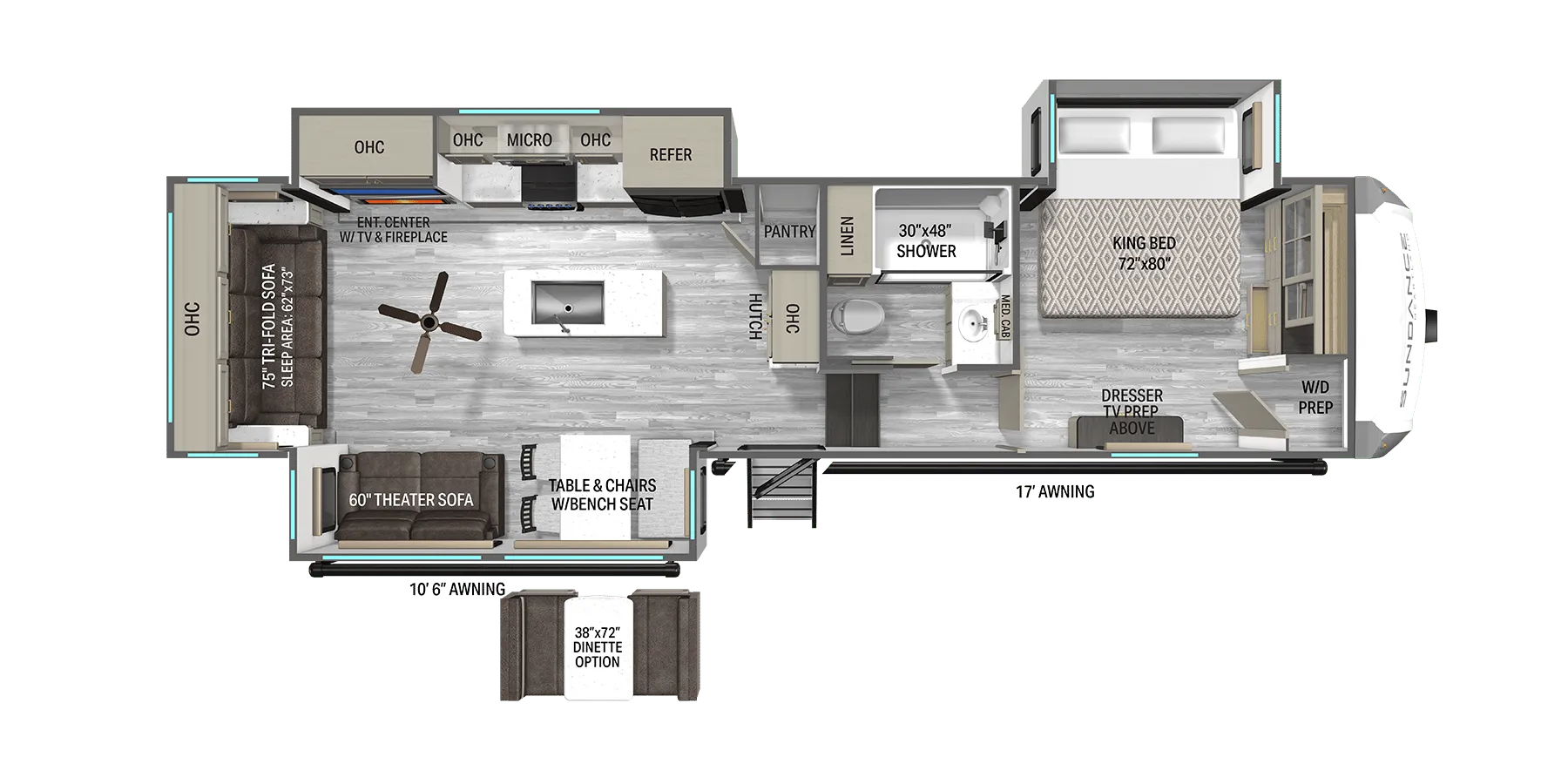 2026 Heartland Sundance 32RLBS - Floor plan