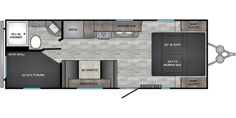 2021 CrossRoads Zinger Lite ZR229BH floor plan