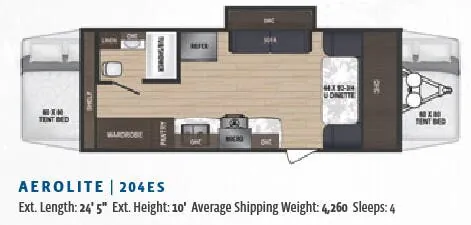 Dutchmen Aerolite 204ES floor plan
