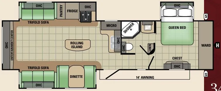 Starcraft Autumn Ridge Grand Touring 346RESA floor plan