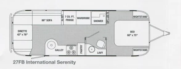 Airstream International Serenity 27FB floor plan