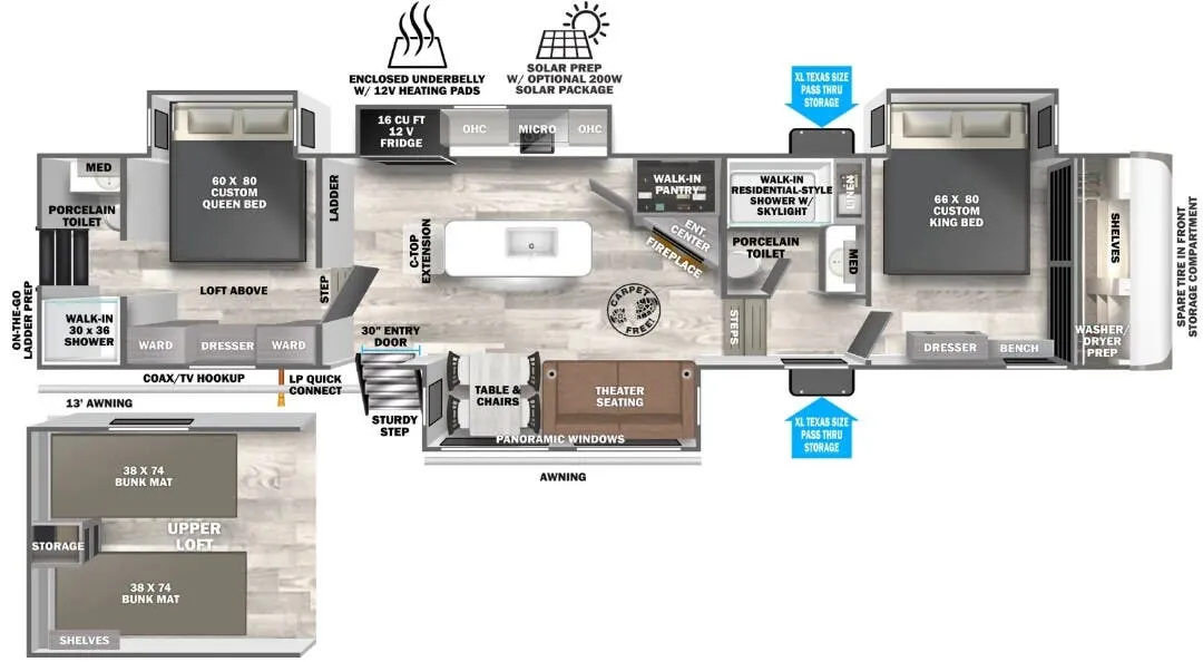 2024 Forest River Salem Hemisphere 375FAM - Floor plan