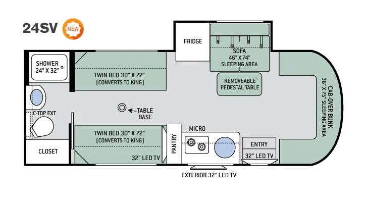 Thor Motor Coach Siesta Sprinter 24SV floor plan