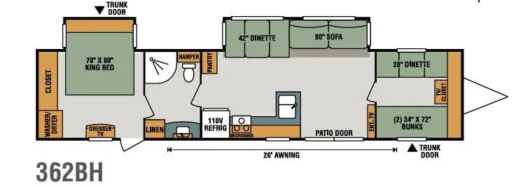 K-Z Sportsmen 362BH floor plan