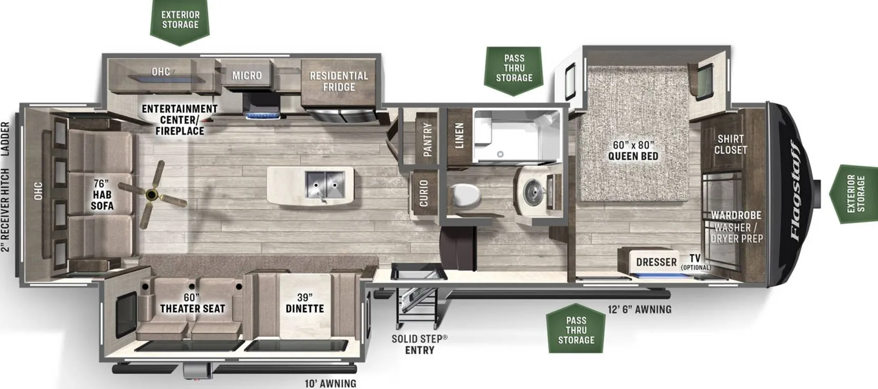 Forest River Flagstaff Classic 8529RLBS floor plan