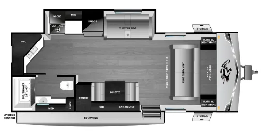 Highland Ridge Open Range Range Lite 211RKM floor plan