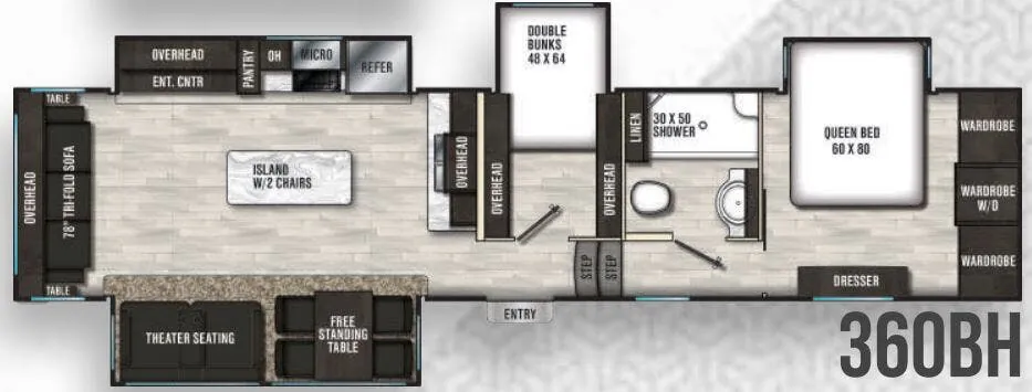 Shasta Phoenix 360BH floor plan