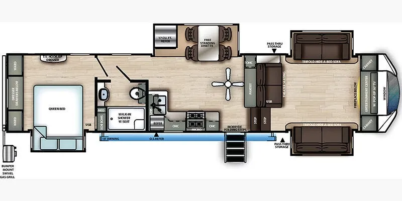Forest River Sandpiper 3770FL floor plan