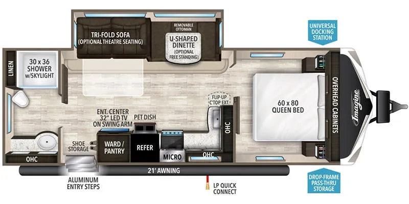 2019 Grand Design Imagine 2600RB floor plan