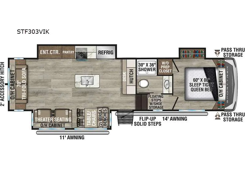 2026 Venture RV SportTrek Touring Edition STF303VIK - Floor plan