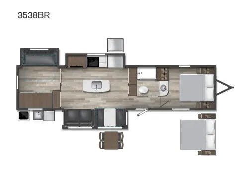 2021 Winnebago Voyage 3538BR — Floor plan