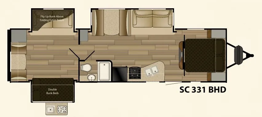Cruiser RV Shadow Cruiser 331BHD floor plan