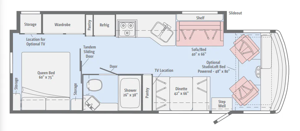 Winnebago Vista 29VE floor plan