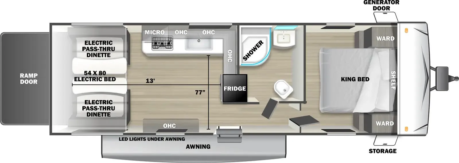 Forest River Shockwave 2550RLX floor plan