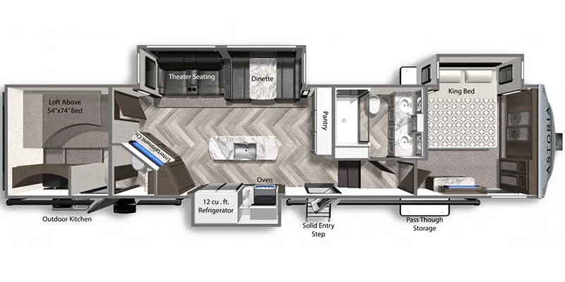 Dutchmen Astoria Platinum 3603LFP floor plan