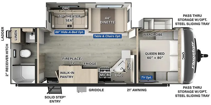 2025 Forest River Flagstaff Super Lite 26RBWS - Floor plan