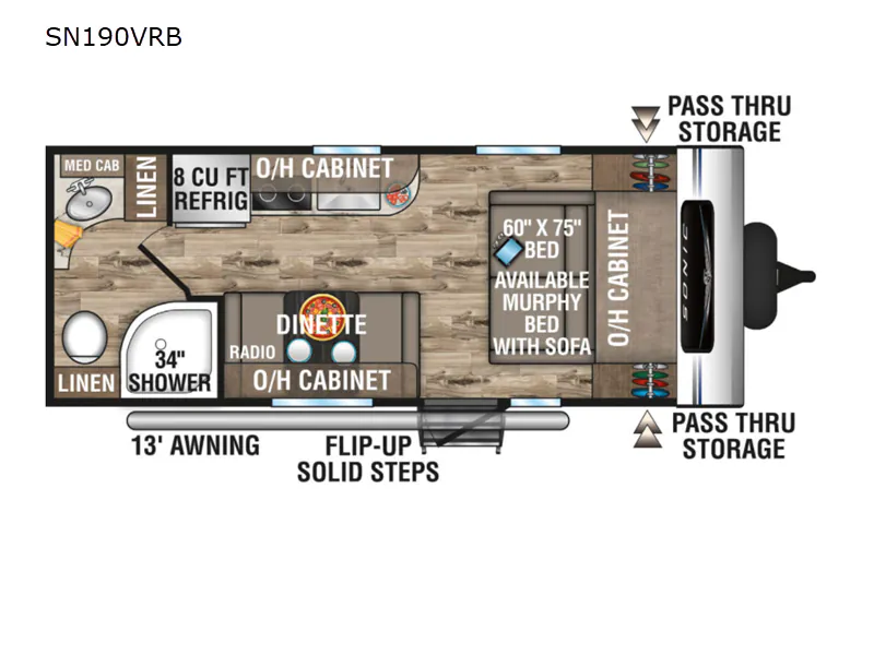 2022 Venture RV Sonic SN190VRB — Floor plan