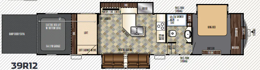 Forest River Vengeance Touring Edition 39R12 floor plan