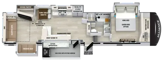 Alliance RV Paradigm 388SP floor plan