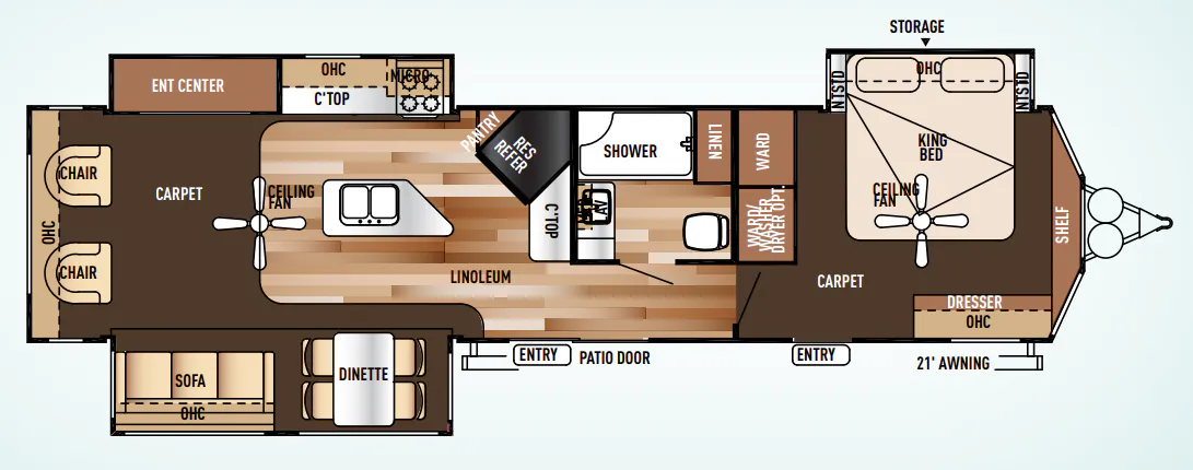 Forest River Wildwood Lodge 393RLT floor plan