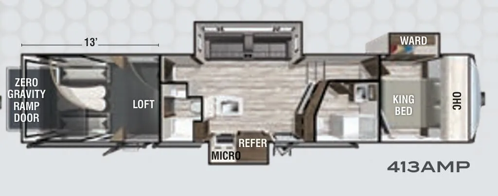 Forest River XLR Thunderbolt 413AMP floor plan