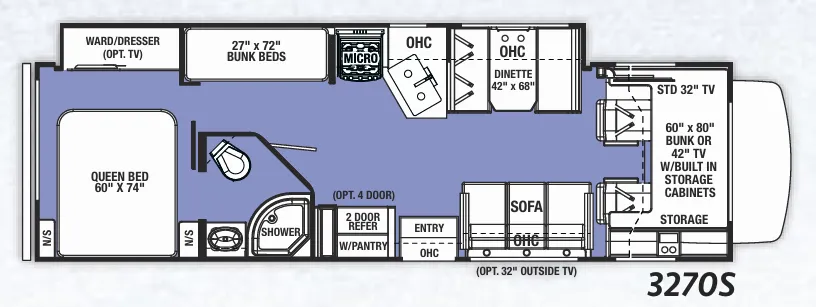 Forest River Sunseeker 3270S floor plan