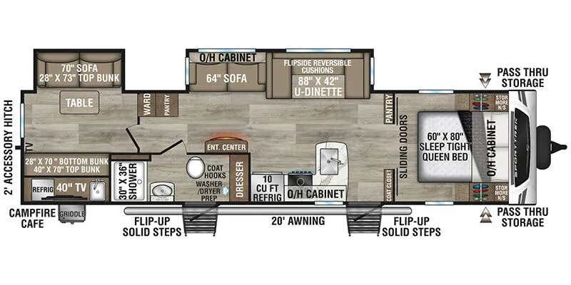 2025 VENTURE RV SPORTTREK 332VBH floor plan