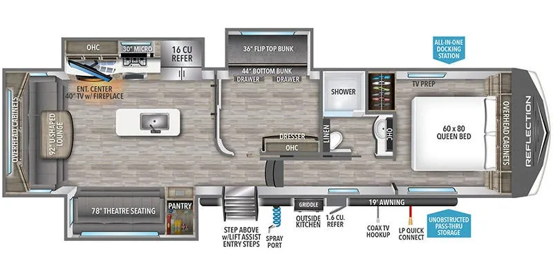 2024 Grand Design Reflection 324MBS - Floor plan