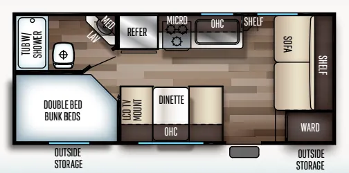 Forest River Cherokee Grey Wolf 17BHSE floor plan