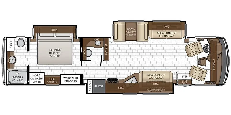 Newmar Bay Star 3826 floor plan