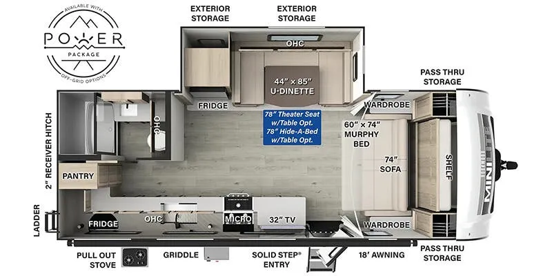 2025 Forest River Rockwood Mini Lite 2517S floor plan