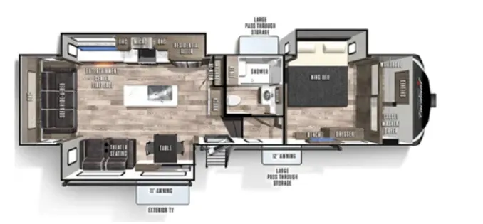 Forest River Cardinal Luxury 335RLX floor plan