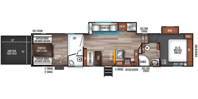 2021 Forest River Cherokee Wolf Pack 335PACK13 - Floor plan