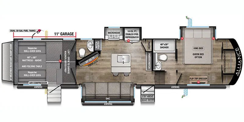 2025 Alliance RV Valor 36V11 floor plan