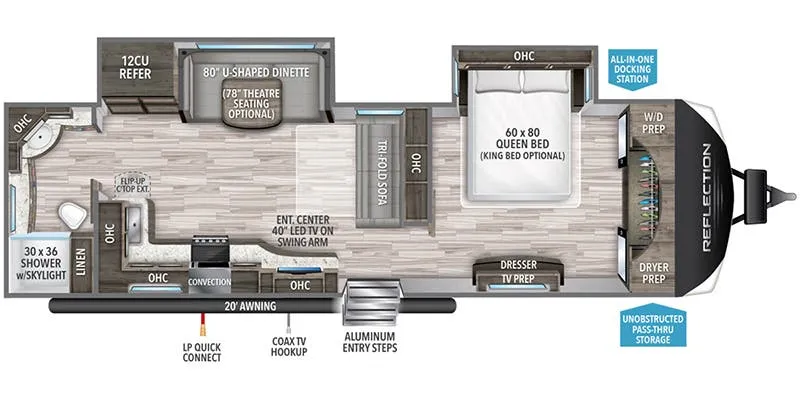 2021 Grand Design Reflection 300RBTS - Floor plan
