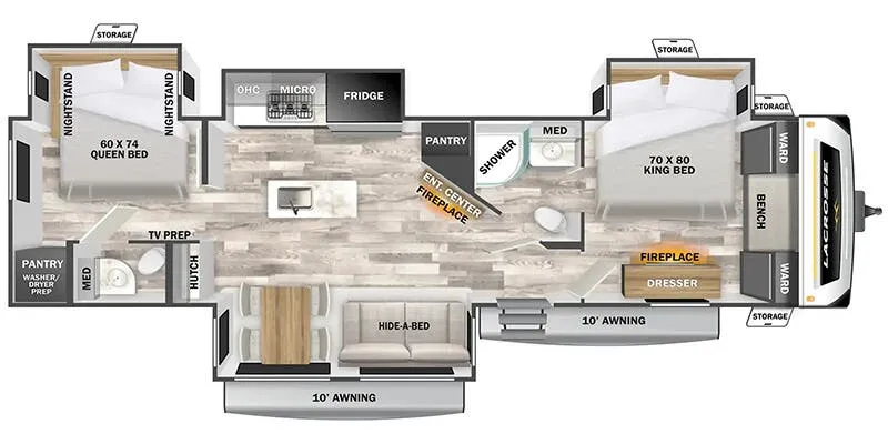2026 Prime Time RV LaCrosse 3510DB - Floor plan