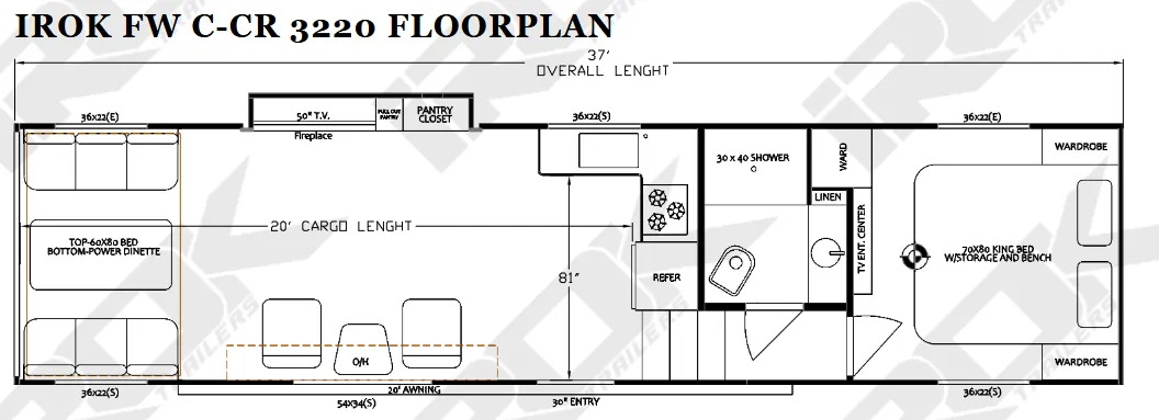 Irok Trailers FW C-CR 3220 floor plan